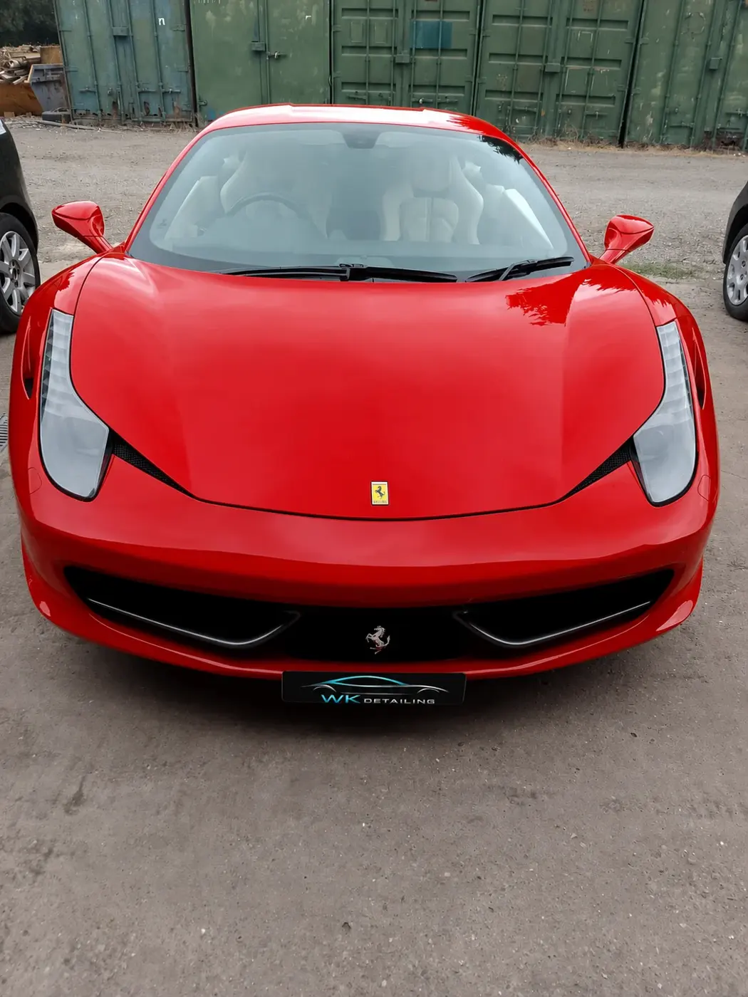 Red Ferrari 458 with protected gloss paint at WK Detailing