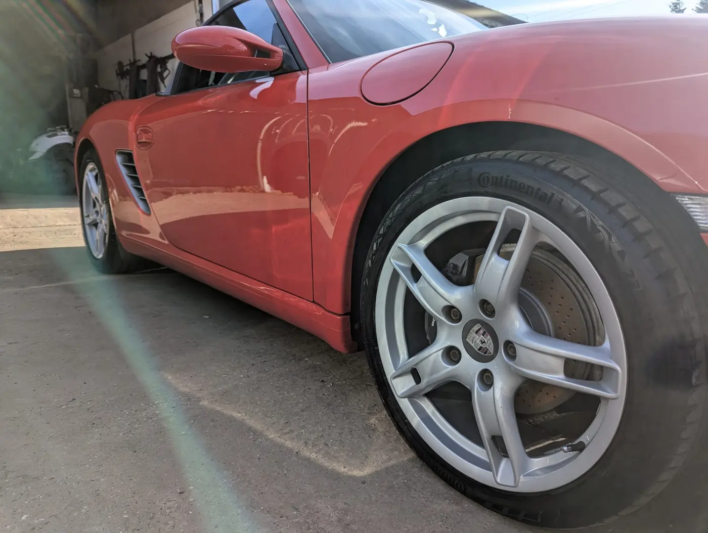 Porsche Boxster with refurbished wheels at WK Detailing, Stratford-upon-Avon