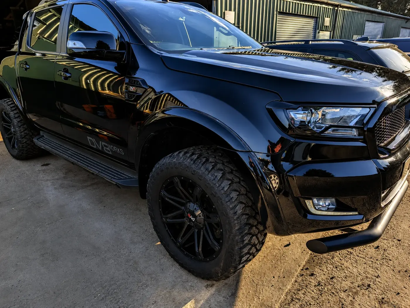 Black Ford Ranger pick-up after a valet, detailed at our Stratford-upon-Avon studio