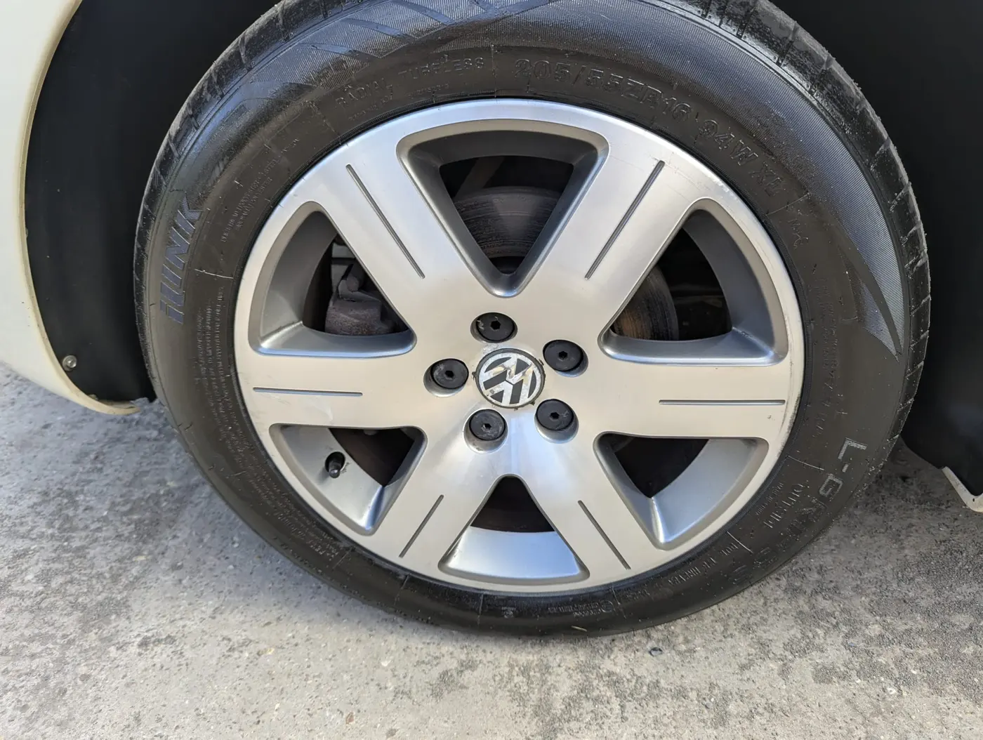 Volkswagen alloy wheel after refurbishment at WK Detailing, Stratford-upon-Avon
